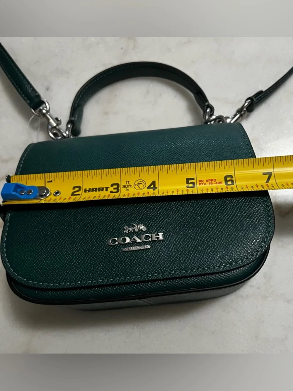 NWT COACH LYSA Top Handle Mini Satchel CrossBody Bag EMERALD X-grain Leather - Picture 14 of 14